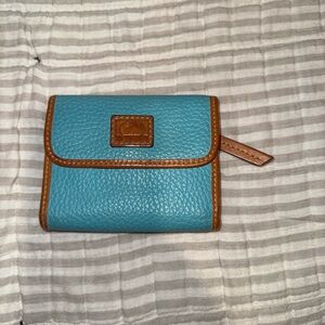 Blue and Brown Leather Wallet
